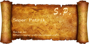 Seper Patrik névjegykártya
