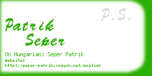 patrik seper business card
